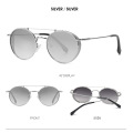 Round Double Bar Designer UV400 Metal Sunglasses